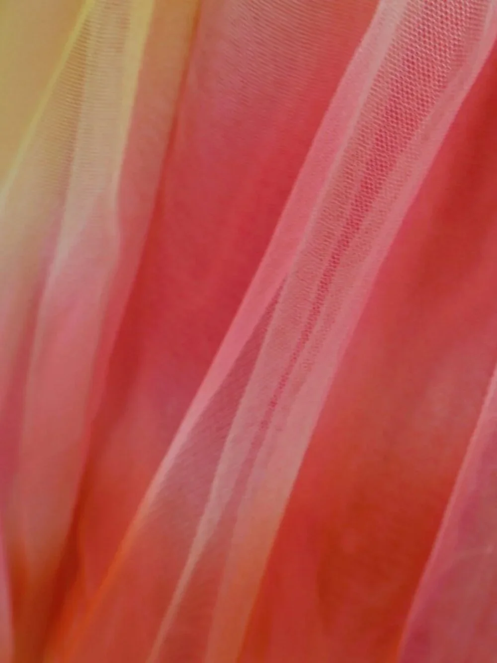 Vintage Linda Bernell Tulle Maxi Skirt Ombre Coral Orange Yellow Size 7